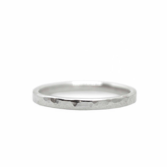 handmade sterling silver dimple ring on white background