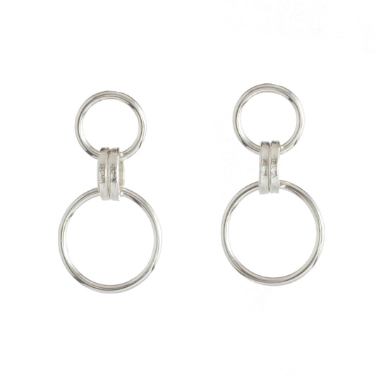 sterling silver link drop earrings by aurelium on white background
