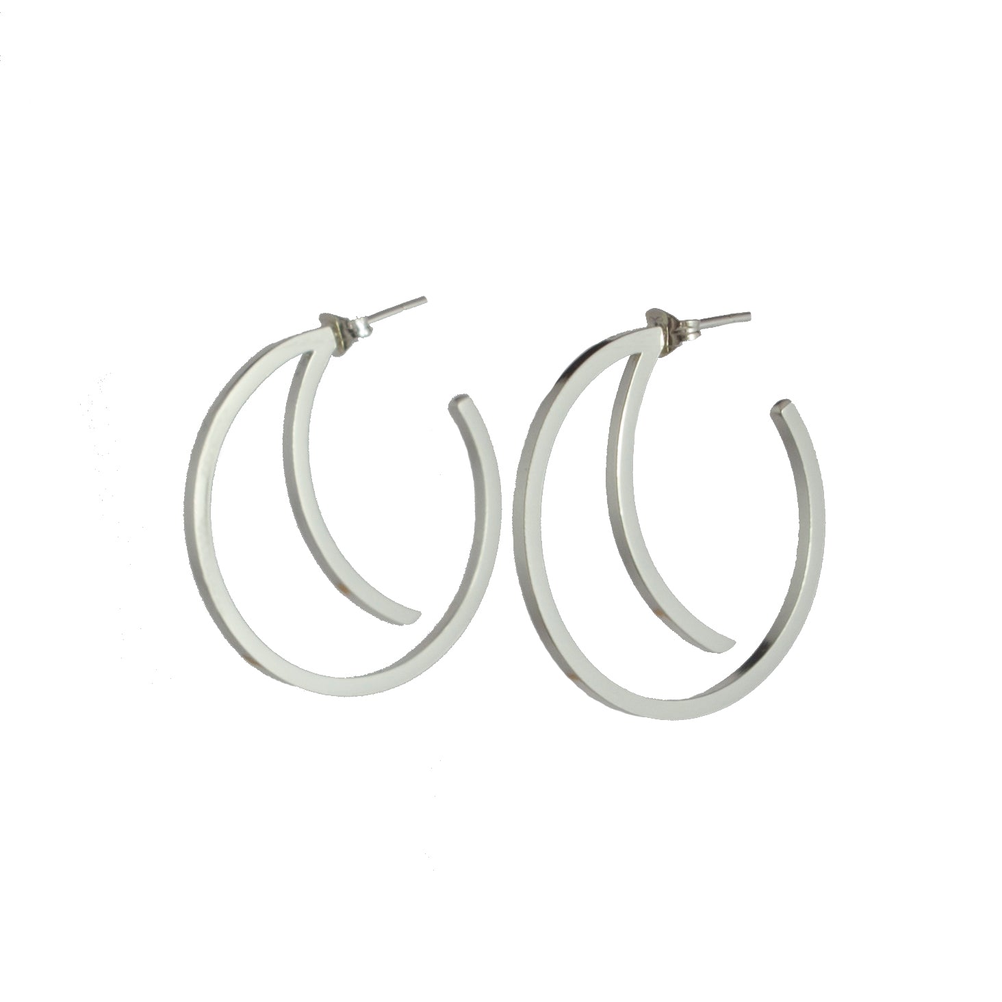 sterling silver luna earrings by aurelium on white background