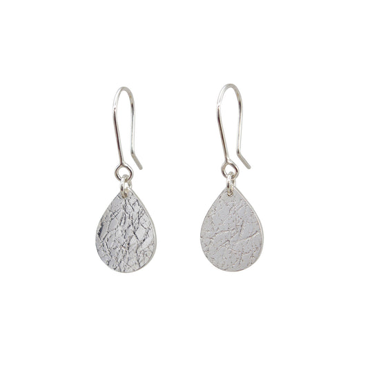sterling silver teardrop earrings by aurelium on white background